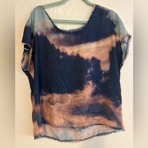 Silence + Noise Blue and Orange Blouse